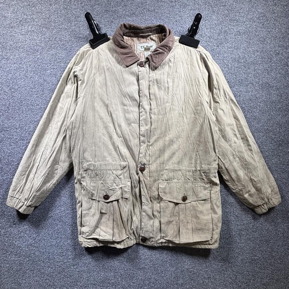 L.L.Bean Bomber Jacket Men's L Brown Polyester Workwear Travel Utility Full-Zip